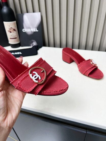 Chanel red elegant lady temperament sandals - Image 6