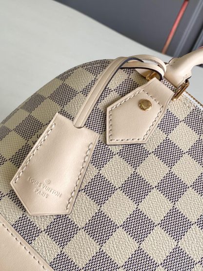 Louis Vuitton Alma BB Bag in White Check Woven - Image 6