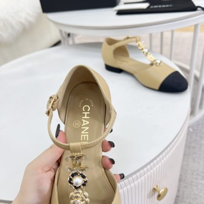 Chanel Spring/Summer Apricot Dance Shoes Series Small Round Toe Matte Sandals - Image 6