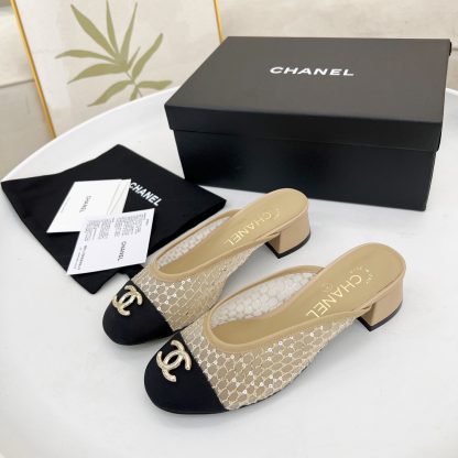Chanel apricot spring and summer dancing shoes series new small round head retro sandals - Image 6