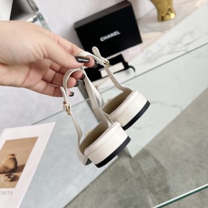 Chanel white early spring dance shoes series new products like small round head slim sandals - Image 6