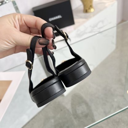 Chanel's new black matte early spring dance shoes series: lovely small round head slim sandals - Image 6