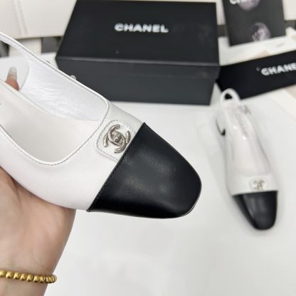 Chanel Early Spring Dance Shoes Series New Small Round Head White Retro Feeling Sandals - Image 6