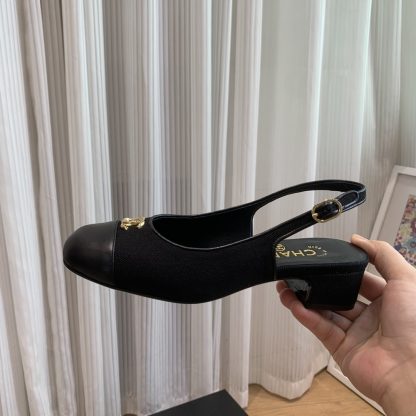 Chanel black spring and summer dancing shoes series new small round head slim retro sandals - Image 6