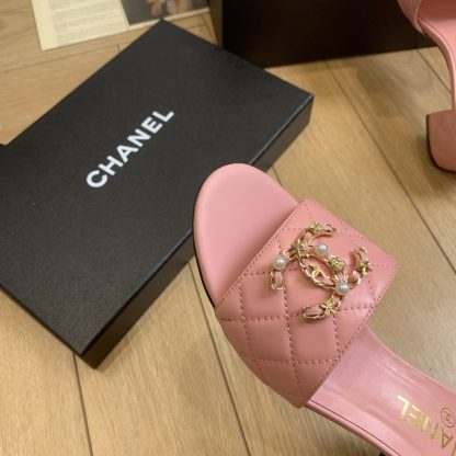 Chanel spring and summer new pink characteristic lady temperament durable thick heel sandals heel height 4.5cm - Image 6