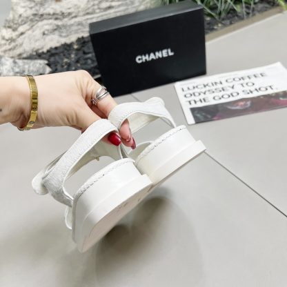 Chanel White Early Spring Dance Shoes Series Sandals Thickness 3cm - Image 6