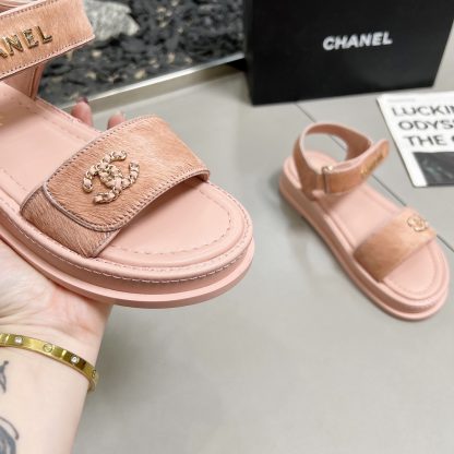 Chanel Pink Early Spring Dance Shoes Series Sandals Thickness 3cm - Image 6