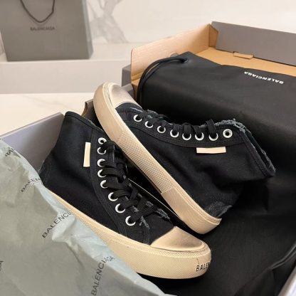 Balenciaga black high-top casual canvas shoes - Image 6
