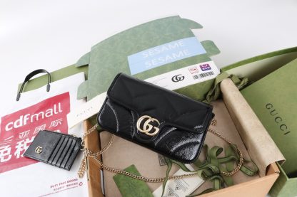 Gucci Marmont shiny black chain bag - Image 6