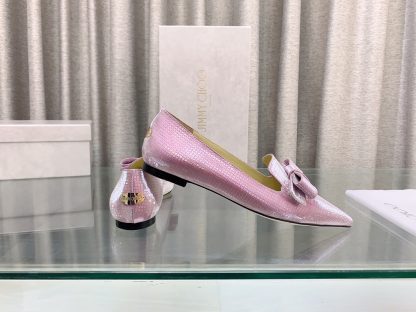 Jimmy Choo stylish and elegant glitter flat shoes - Image 6