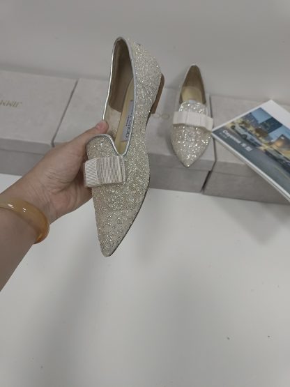 Jimmy Choo Fashion Net Bow Flat Shoes - Image 6