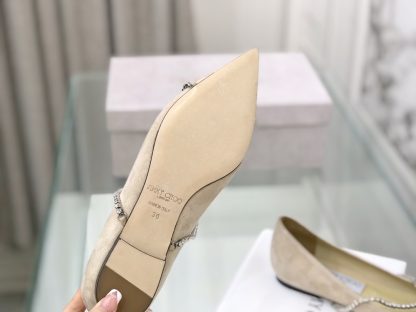 Jimmy Choo rhinestone chain pointed toe flats - Image 6