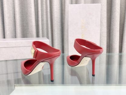 Jimmy Choo metal buckle half slippers women's high heels - Image 6