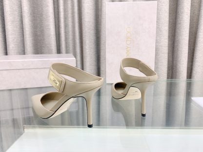 Jimmy Choo metal buckle half slippers women's high heels - Image 6