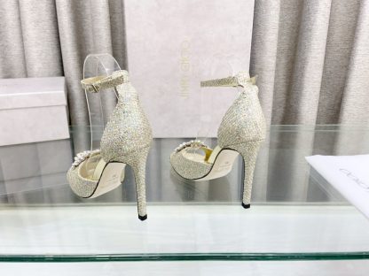 Jimmy Choo classic diamond buckle fashionable high-heeled sandals - Image 6