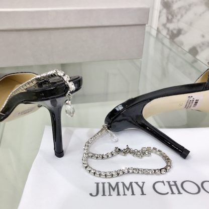 Jimmy Choo patent leather crystal chain pumps - Image 6
