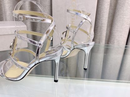 Jimmy Choo fashionable silver high heels - Image 6