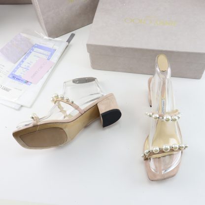 Jimmy Choo Fashion Pearl Sandals High Heels - Image 6