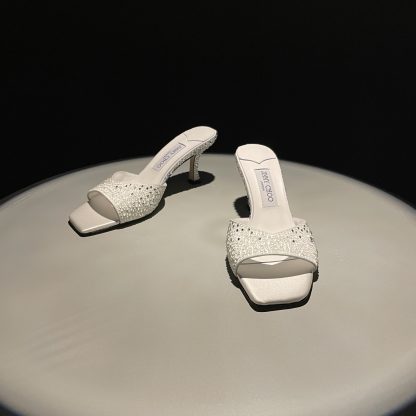 Jimmy Choo rhinestone gradient white high heels - Image 6