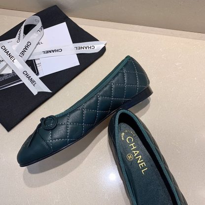 Chanel fashion item dark green elegant and exquisite ballet shoes - Image 6