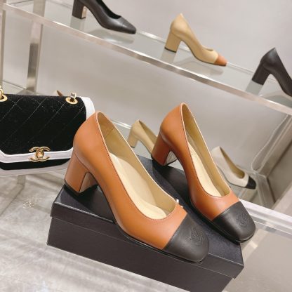 Chanel new apricot classic retro classic round toe shoes heel height 6.5cm - Image 6