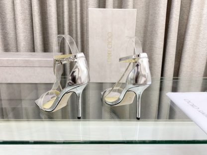 Jimmy Choo new crystal chain square toe high heels - Image 6