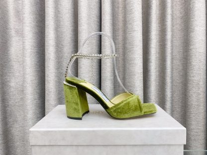 Jimmy Choo new crystal chain square toe high-heeled sandals - Image 6