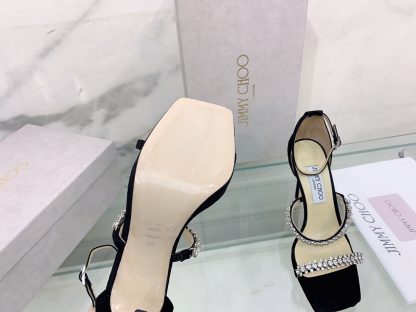 Jimmy Choo new style stiletto heeled back bag diamond chain sandals high heels - Image 6