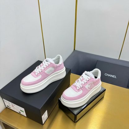 Chanel Pink Casual Versatile Sneakers - Image 6