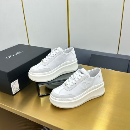 Chanel White Casual Versatile Sneakers - Image 6