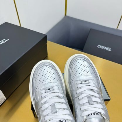 Chanel Silver Casual Versatile Sneakers - Image 6