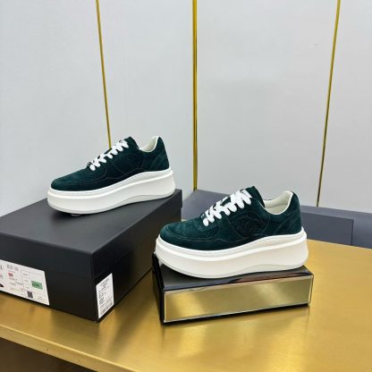 Chanel dark green casual versatile sneakers - Image 6