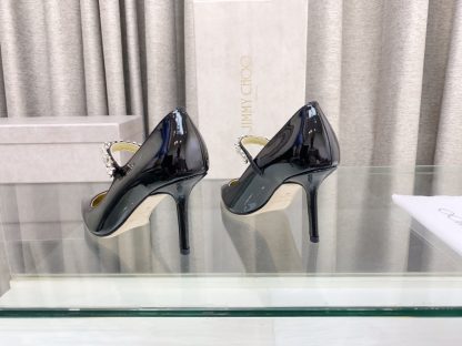 Jimmy Choo Strapless Rhinestone Pointed Toe High Heels - Image 6