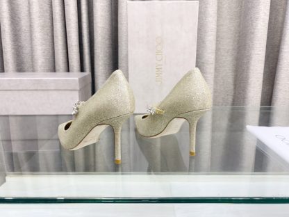 Jimmy Choo Strapless Rhinestone Pointed Toe High Heels - Image 6