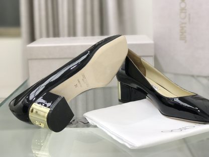 Jimmy Choo round toe chunky heel fashionable high heels - Image 6
