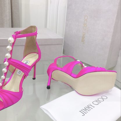 Jimmy Choo Silk Pearl Luxury High Heels - Image 6