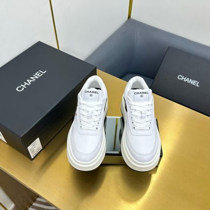 Chanel white with red logo casual versatile sneakers - Image 6