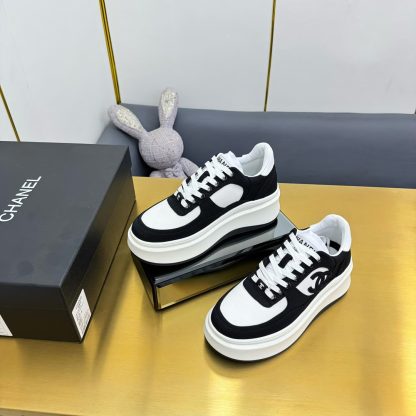 Chanel black and white casual versatile sports shoes - Image 6