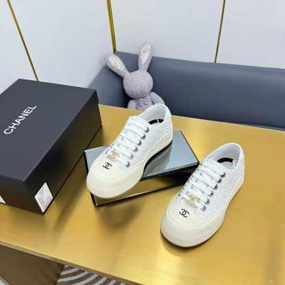 Chanel 2025 biscuit shoes white versatile fashion casual sports shoes - Image 6