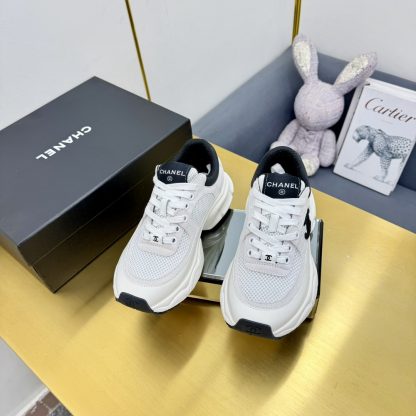 Chanel white and gray classic sports versatile couple style dad shoes - Image 6