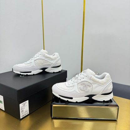 Chanel top white classic embroidered casual sneakers - Image 6