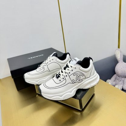 Chanel beige with black classic sports all-match couple style dad shoes - Image 6