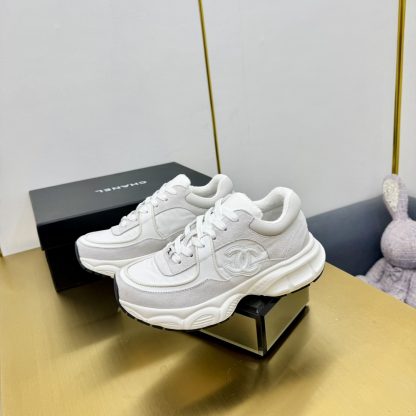 Chanel gray and white classic sports versatile couple style dad shoes - Image 6