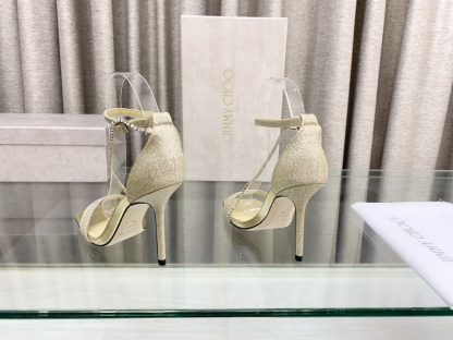Jimmy Choo new summer crystal chain square toe high heels - Image 6