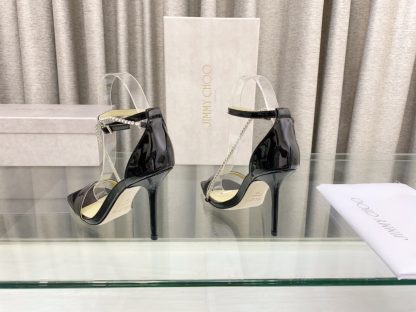 Jimmy Choo new crystal chain square head high heels - Image 6