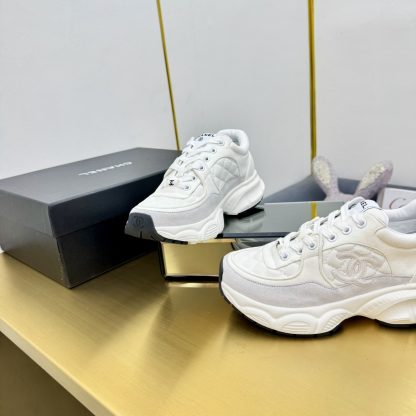 Chanel men's and women's couple's white and gray classic sports casual dad shoes - Image 6