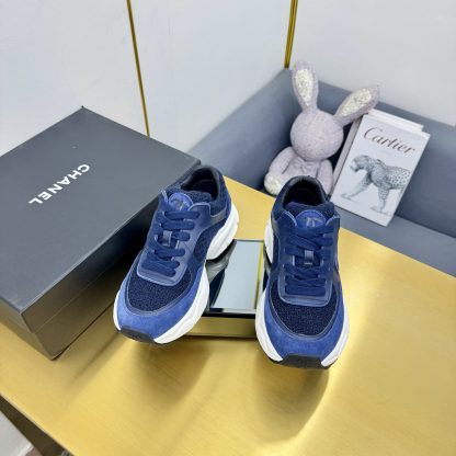 Chanel men's and women's couple's dark blue classic sports casual dad shoes - Image 6