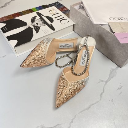 Jimmy Choo diamond chain pointed crystal high heel sandals - Image 6