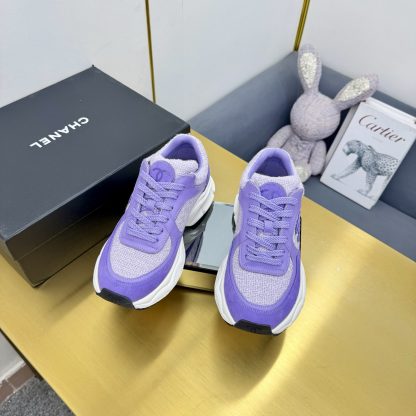 Chanel men's and women's couple's dark purple classic sports casual dad shoes - Image 5