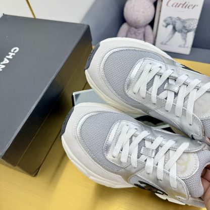 Chanel men's and women's couple silver-gray classic breathable casual dad shoes - Image 6